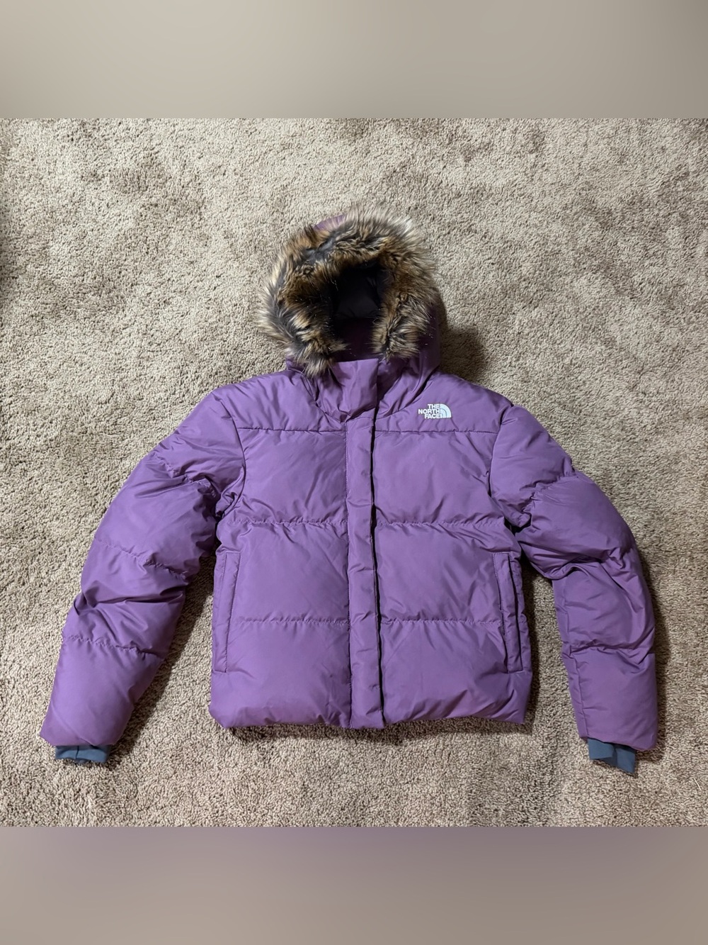 The North Face Girls Dealio City Faux Fur Trimmed Hood Heavy Jacket
